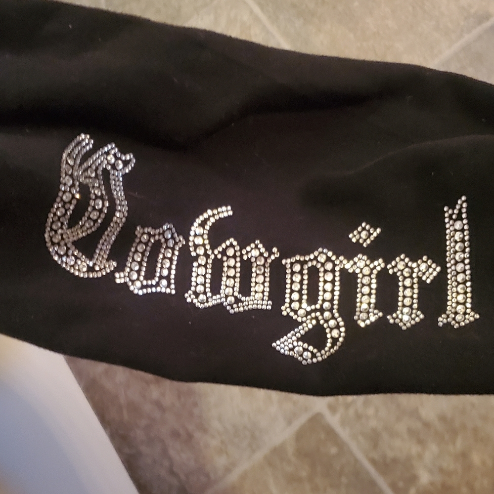 Black hooded cowgirl jacket